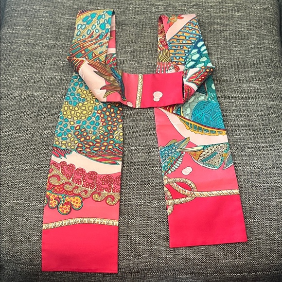 Hermes Colorful Fish Silk Scarf - Picture 4 of 12